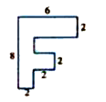 Find the centre of mass of the letter F which is cut from a uniform metal sheet as shown. Take lower left corner as origin.