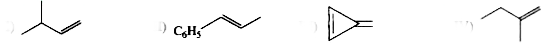 Arrange the following alkene in increasing order of reactivity towards addition reaction with HCI.