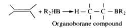 Hydroboration is a reaction in which the boron hydride acts as an electrophile, R2BH adds to a carbon - carbon double which acts as a nucleophile       Organoborane compound The organoborane compound then is oxidised by treatment with hydrogen peroxide in aqueous sodium hydroxide to from alcohol. The OH group enters the carbon atom from the same side where the boron atom was present. Hence this  reaction is highly regioselective and the boron atom attacheto that carbon atom which is less sterically hindred.