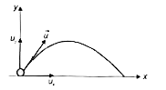 चित्र में दर्शाये अनुसार एक कण को vec u = u(x) hati + u(y) hatj प्रारम्भिक वेग से पृथ्वी की सतह के निकट धरातल स्तर से प्रक्षेपित किया जाता है। यदि a(x)