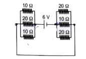 चित्र में प्रदर्शित परिपथ को देखकर इस पर आधारित प्रश्नों के उत्तर दीजिए।       उपरोक्त चित्र में 6 vसेल के बाँयी ओर के तीन प्रतिरोधकों का तुल्य प्रतिरोध कितना है?