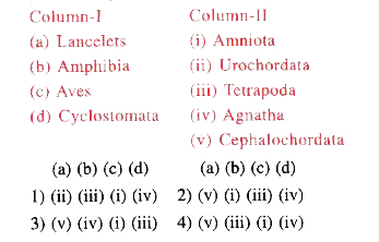 Match the items  given in Column - I with those in Column - II and select the correct option from the codes given below .