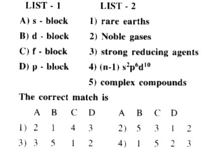 Match the following