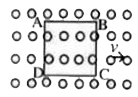 A metallic square loop ABCD is moving in its own plane with velocity v in a uniform magnetic field perpendicular to its plane as shown in fig. An electric field is induced