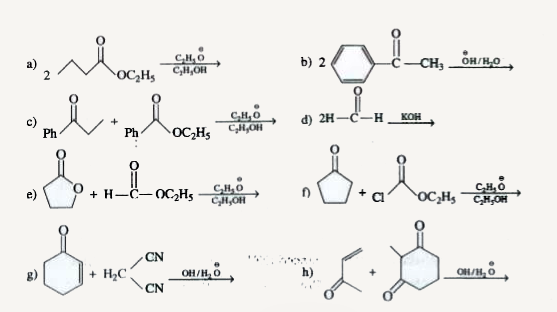 Consider  the following  reactions  and find  out  number  of reaction  which  are claisen  condensation in  nature