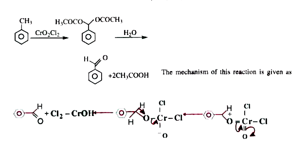 The oxidation of aryl methyl or cyclo alkyl methyl by the treatment with chromyl chloride to an aldehyde via the formation of esters is known as Etard reaction. The oxidation stops at aldehyde stage because the product of the reaction is acylal, R - CH(OCOCH3)2 which is resistance to oxidation with this reagent. The acylal on hydrolysis gives aldehyde.        Which of the following compounds give benzo-phenone upon treating with Cr O2 Cl2 ?