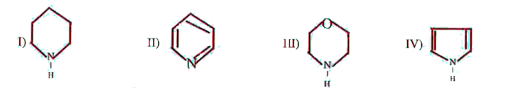 In the following compounds     the order of basicity is