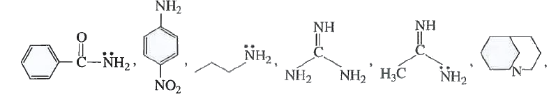 Examine the structural formulas of the following compounds and identify how many are more basic than aniline