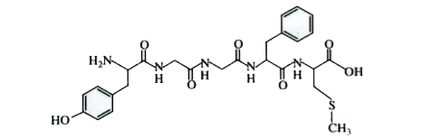 Met-enkephalin, an endorphin, serves as natural pain reliver that changes or removes the perception of nerve signals, How many types of functional groups are present in Met-enkephalin.