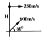 A fighter plane enters inside enermy territory, at time t=0, with velocity 250m/s and moves horizontally with constant acceleration a=20m//s^(2). An enemy tank at border, spot the plane and fires shots at an angle 60^(@) with horizontal and with velocity U= 600m/s. The altitude H of plane it can be hit by the shot is 2473h m. The value of 'h' is