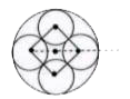 Passage - III :   Four identical spheres having mass M and radius R are fixed tightly within a massless ring such that the centres of all sphere lie in the plane of ring. The is kept on a rough horizontal table as shown. The string is wrapped around the ring which can roll without slipping. The other end of the string is passed over a massless frictionless pulley to a block of mass M.A force F is applied horizontally on the ring, at the same level as the centre, so that the system is in equilibrium.      The moment of inertia of the combined ring system about the centre of ring and magnitude of F equals to