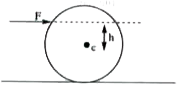 Passage - IV :   A solid sphere is kept over a smooth surface. It is hit by a cue at 'h' height above the centre ''C'', with same force, for different values of h in terms of R.       In the surface is rough then after hitting the sphere, the case in which, friction is in forward direction, in above question is