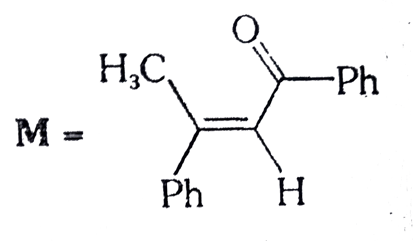 A teritary alcohol H upon acid catalysed dehydration gives a product I. Ozonoysis of I leads to compound J and K. Compound J upon reaction with KOH gives benzyl alcohol and a compound L, whereas K on reaction with KOH gives only M.      Compound H is formed by the reaction of