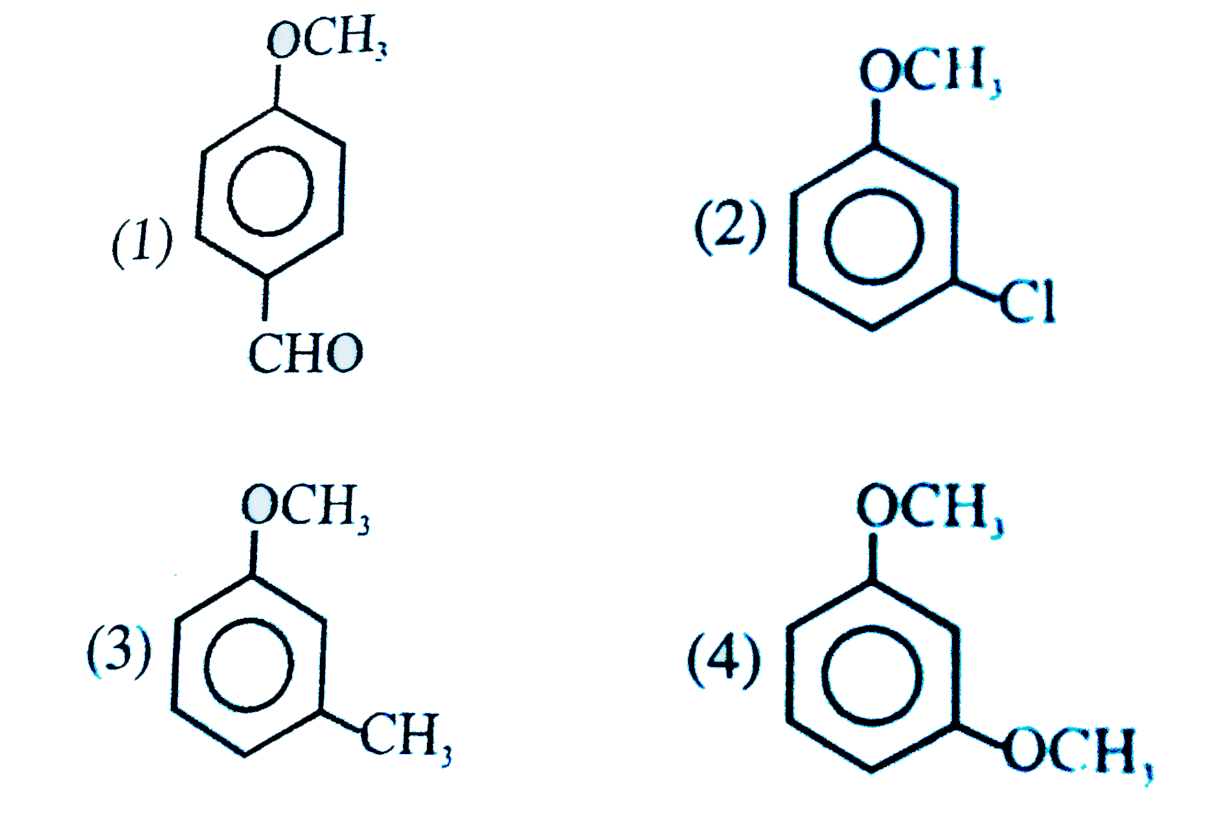 The correct Increasing order of Reactivity for following molecule towards E.S.R.