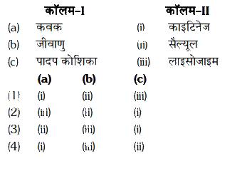 कॉलम-I का कॉलम-II से मिलान करिये :-