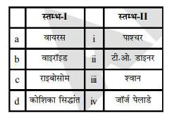 स्तम्भों का मिलान कीजिए :