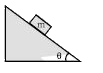 आनत तल (wedge) को कितना क्षैतिज त्वरण दिया जाना चाहिए कि इस पर रखे m द्रव्यमान का ब्लॉक स्वतंत्र रूप से गिरे।