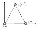 समान द्रव्यमान की तीन वस्तुएँ (0,0), (a, 0) व (a/2, (a sqrt3)/(2)) पर स्थित है द्रव्यमान केन्द्र के निर्देशांक ज्ञात कीजिए।