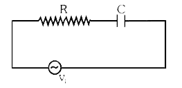 एक 50 Hz और 20 वोल्ट के प्रत्यावर्ती धारा स्त्रोत को श्रेणी में लगे R और C के साथ नीचे दिखाये गये चित्रानुसार जोड़ा गया है। R के सिरों पर वोल्टता 12 वोल्ट है C के सिरों पर वोल्टता क्या है -