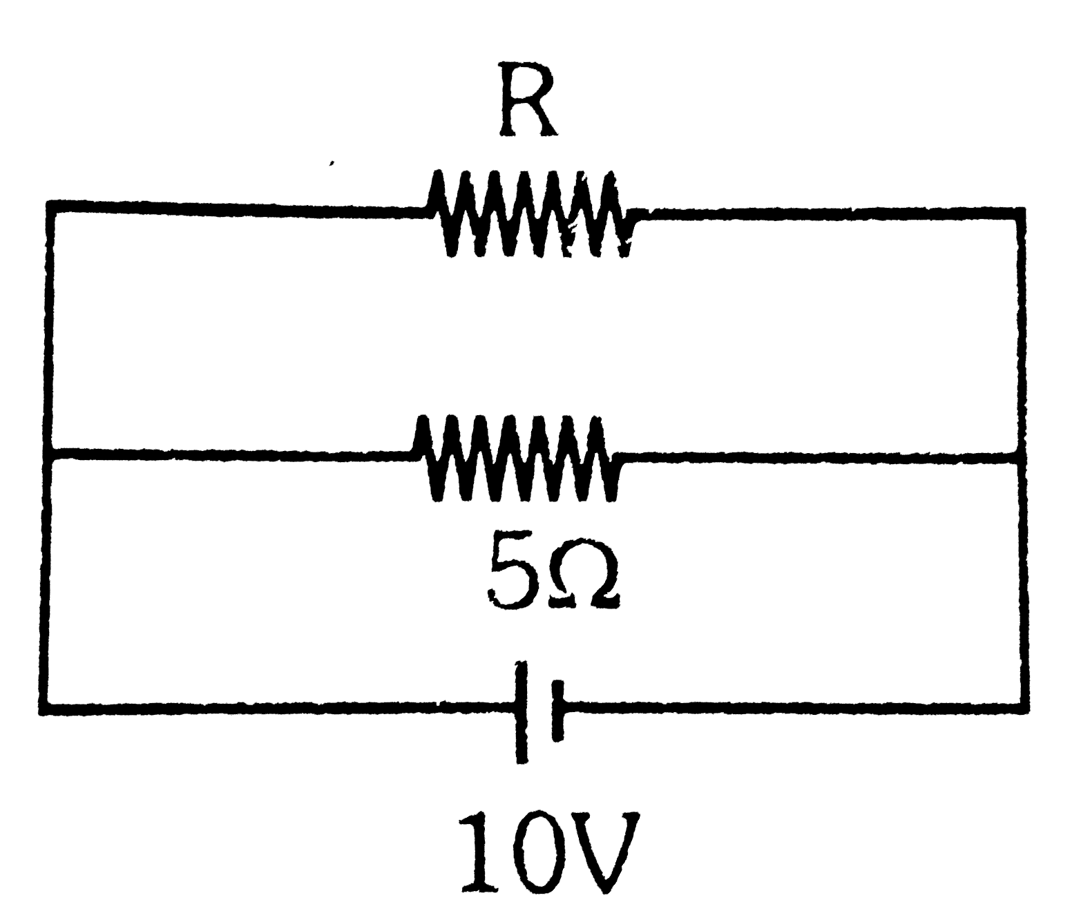 The power dissipated in the circuit shown in the figure is 30 watts. The value of R is: