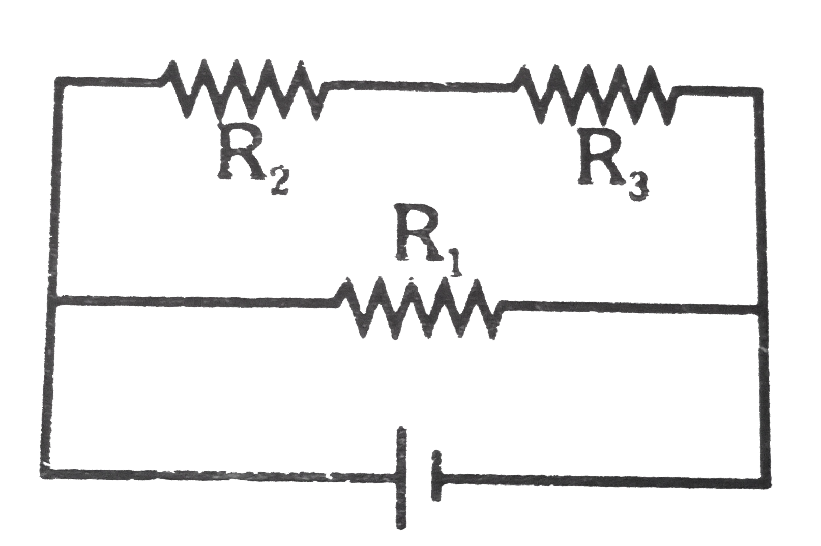 In given circuit R(1)=5Omega,R(2)=3Omega=7Omega and supply voltage is 10V. Calculate power dissipated in R(1) and R(3).