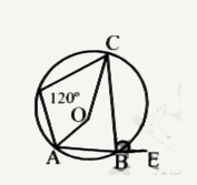 In the given figure, angle AOC = 120^(@). Find angle CBA, where O is the centre :