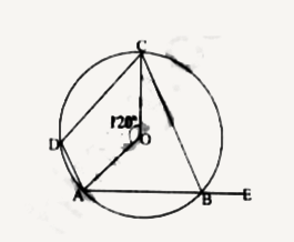 In the given figure, angle AOC = 120^(@). Find angle CBE, where O is the centre :