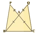 In the adjacent figure triangle ABC is isosceles as bar (AB) =bar(AC), bar(BA) and bar(CA) are produced to Q and P such that bar(AQ)= bar(AP) .. Show that bar(PB) =bar(QC)