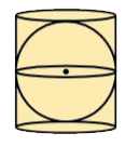 A right circular cylinder just encloses a sphere of radius r (see figure).   Find : ratio of the areas obtained in (i) surface area of sphere 2)curved surface area of sphere and