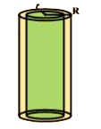 A metal pipe is 77 cm. long. The inner diameter of a cross section is 4 cm., the outer diameter being 4.4 cm. (see figure) Find its   inner curved surface area