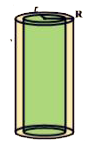 A metal pipe is 77 cm. long. The inner diameter of a cross section is 4 cm., the outer diameter being 4.4 cm. (see figure) Find its   Total surface area.