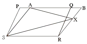 PQRS and ABRS are parallelograms and X is any point on the sides BR. Show that ar(PQRS)=ar(ABRS)
