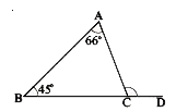 For triangle ABC, find the measure of triangle ACD.