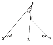 In the adjacent figure, find   (i) angle PRS (ii) angle PTS (iii) angle STR (iv) angle PRQ