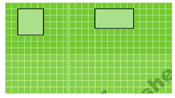 Enlarge the square and rectangle such that the enlarged square and rectangle remain propor tional to the original square and rectangle.