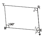 BEST is a parallelogram. Find the values x, y and z.