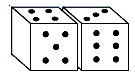 Two dice are placed side by side as shown. Can you say what the total would be on the faces opposite to them?   5 + 6    (Remember that in a dice the sum of numbers on opposite faces is 7)