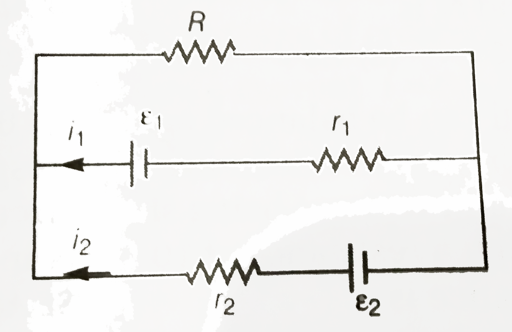 See the electricall circuit shown in this figure. Which of the following equations is a correct equation for it ?