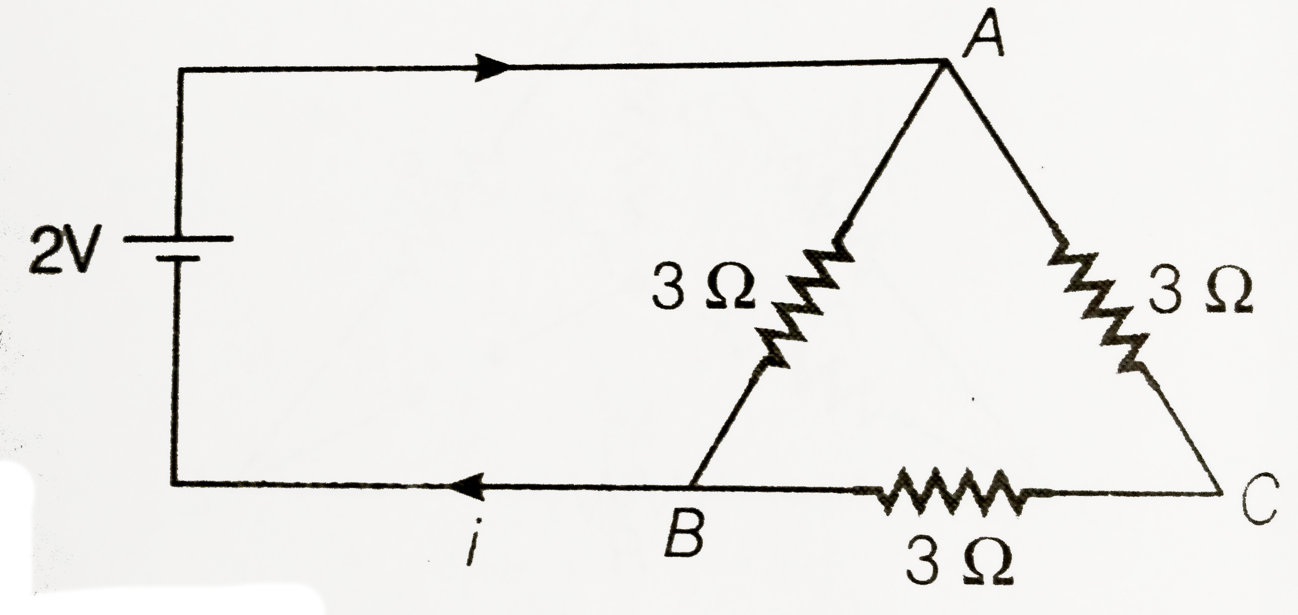 The current  in the following circuit is
