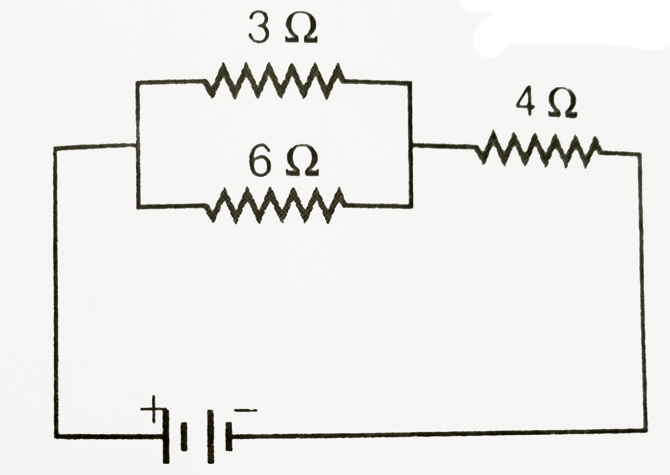 Current through 3Omega resistor is 0.8A, then potential drop through 4Omega resistor is