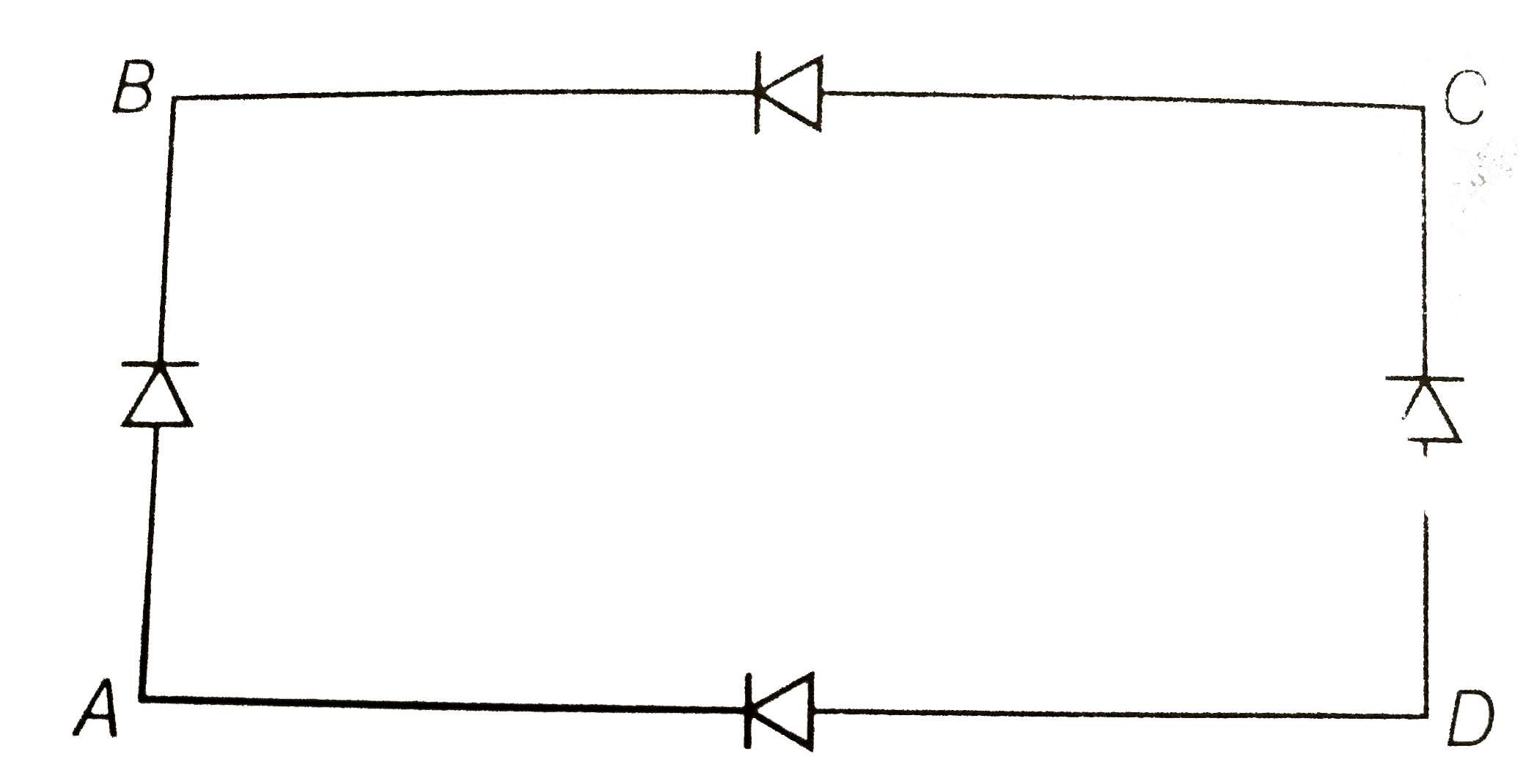 In figure the input is across the terminals A and C and the output is across B and D. Then the output is