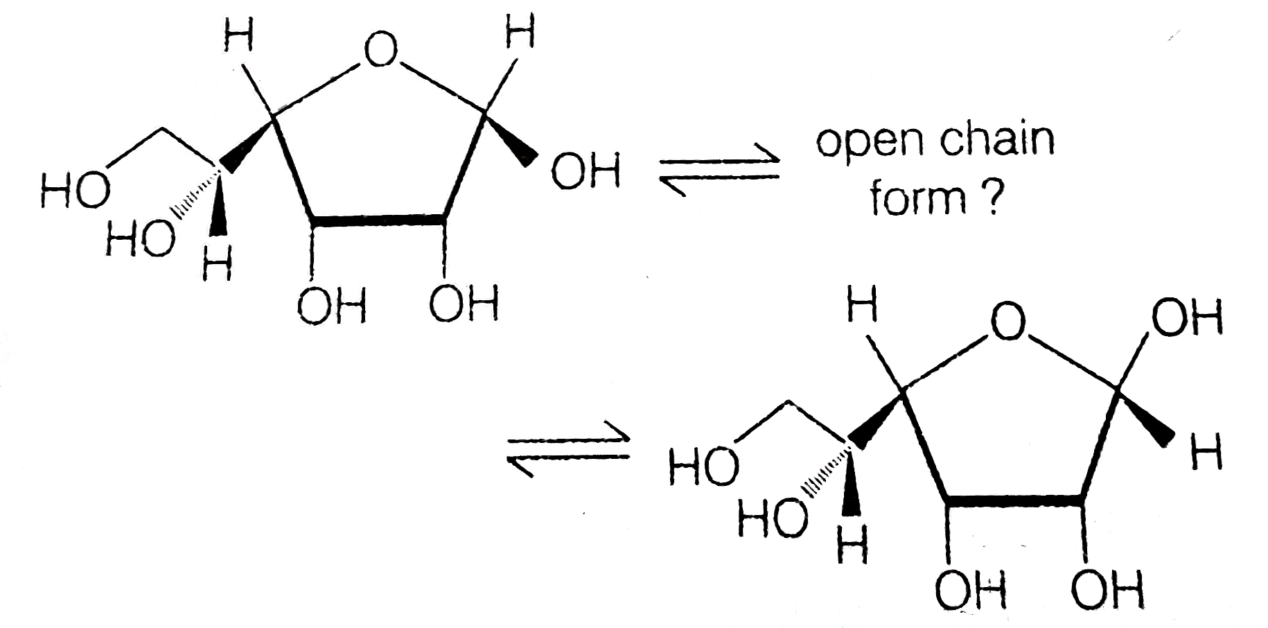 Which Fischer structure represents the open chain form of the following two anomers ?