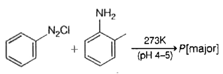 In the following reaction, the major product (P)formed is