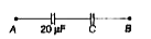 The equivalent capacitances of the combination between points A and B in the given figure is 4muF.      (i) Calculate capacitance of the capacitor C.   (ii) Calculate charge on each capacitor, if a 12 V battery is connected across terminals A and B.   (iii) What will be the potential drop across each capacitor ?