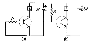 In only of the circuits given below the lamp L lights . Which circuit is it ? Give reasons for your answer.