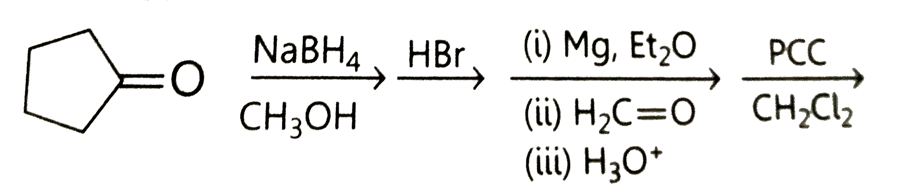 What is the product of the following sequence of reactions?