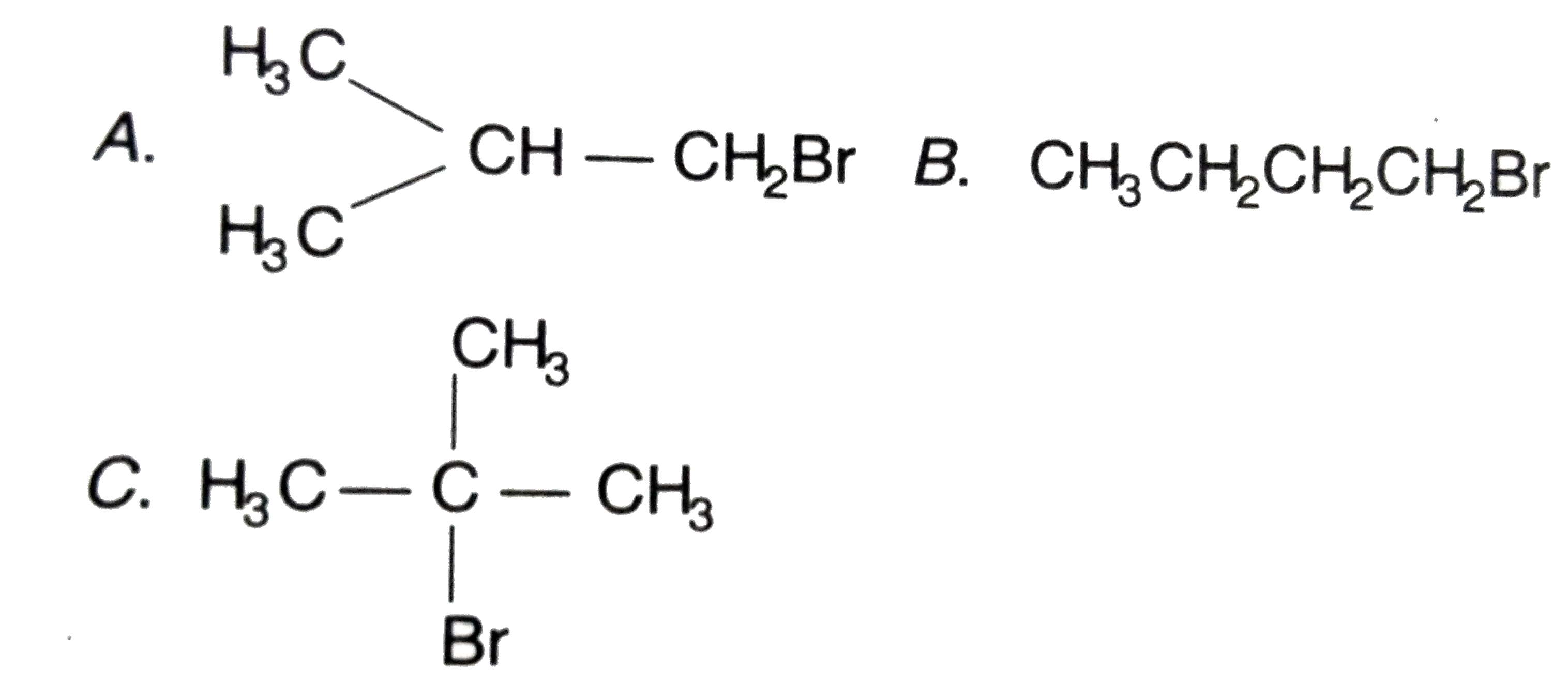 Consider the following compounds.       The correct increasing order of the boiling points of the above compound is