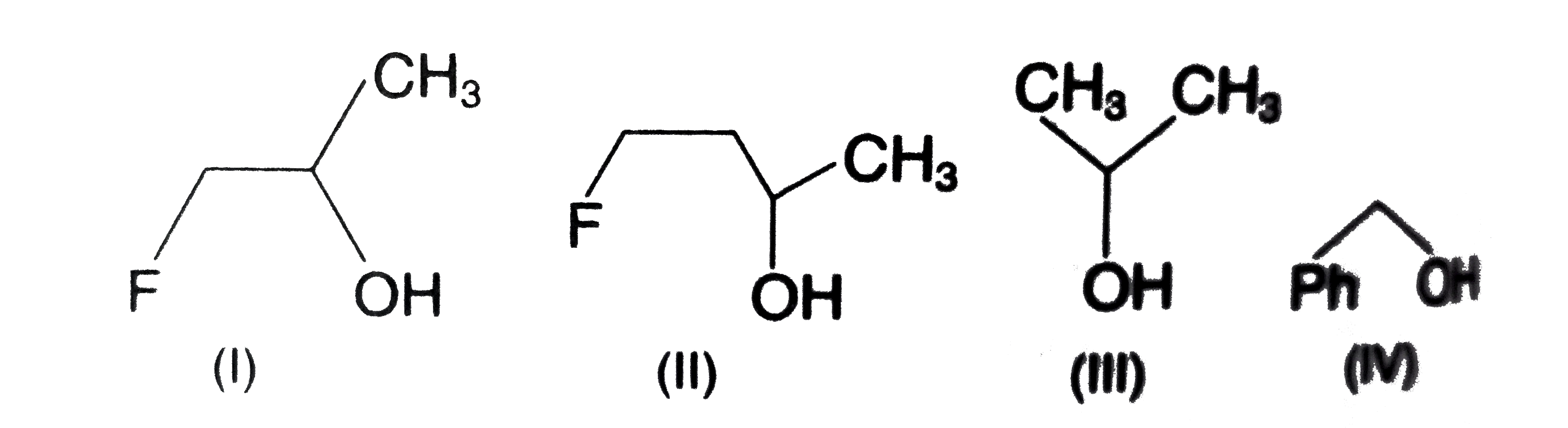 The order or reactivity of the following alcohols is