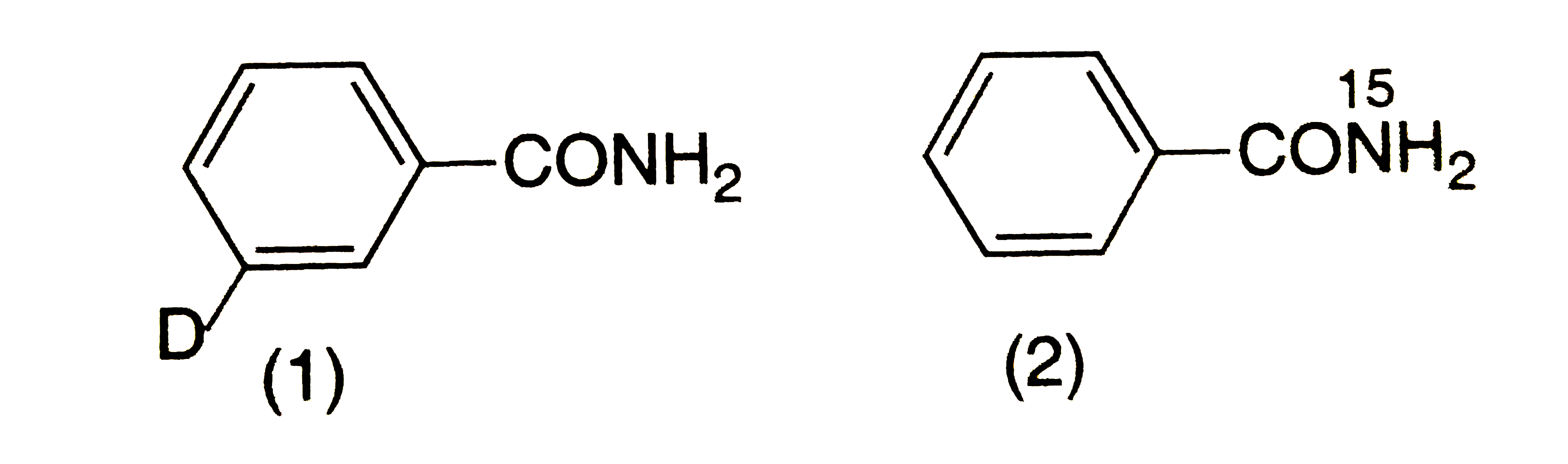 What are the constituent amines formed when the mixture of (1) and (2) undergoes Hofmann bromamide degradation?