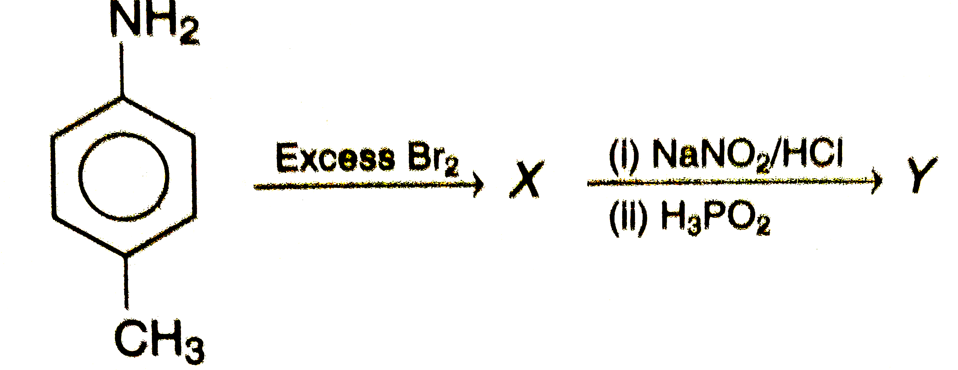 In the following reaction sequence predict the compound X and Y.      The compound X and Y are